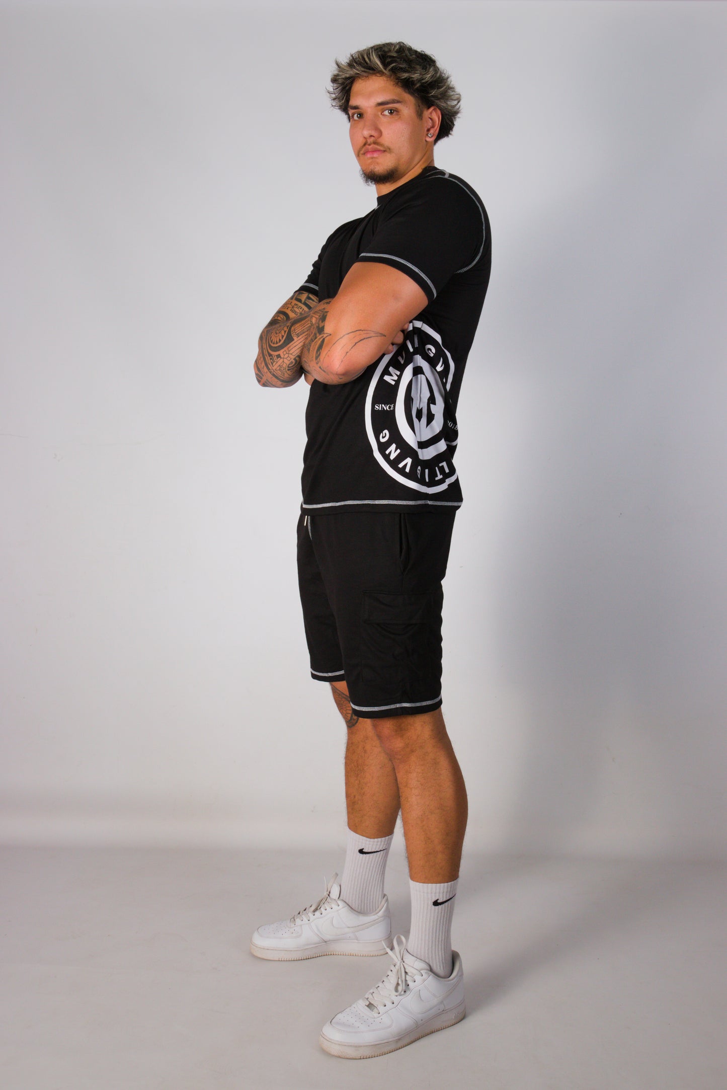 ENSEMBLE T-SHIRT SHORT MULTI GVNG NOIR