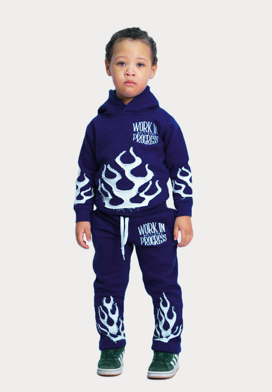 ENSEMBLE FLAMME KIDS BLEU