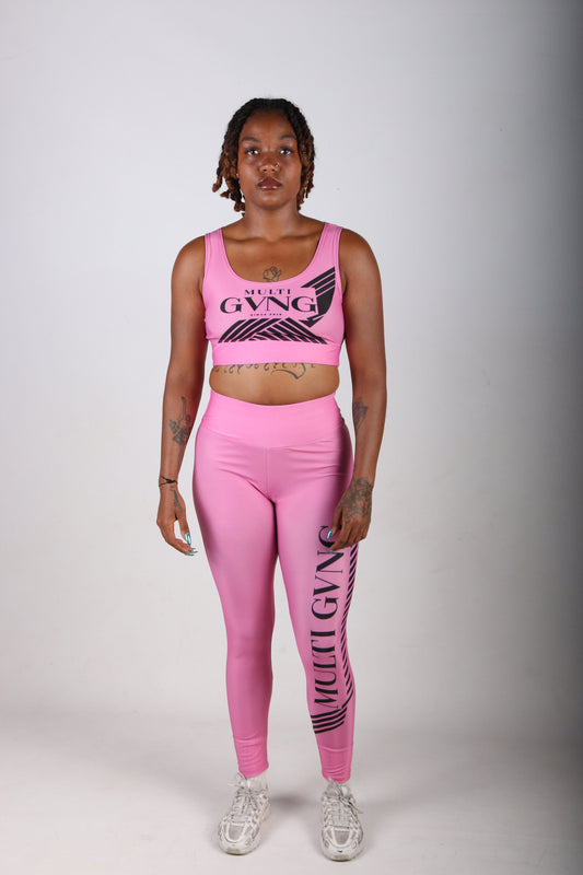 BRASSIÈRE ET LEGGING TRAINING ROSE