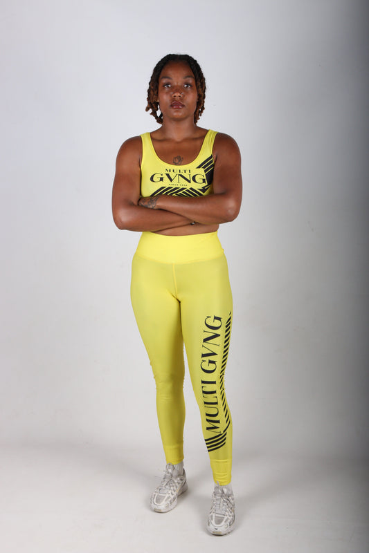 BRASSIÈRE ET LEGGING TRAINING JAUNE