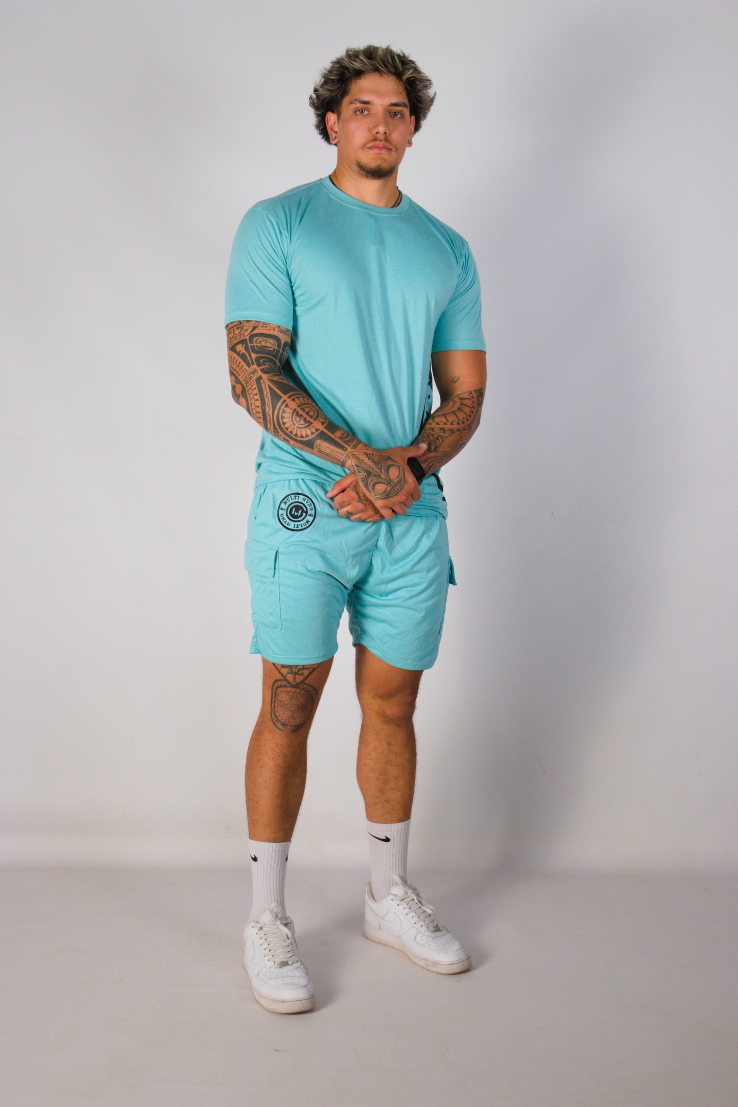 ENSEMBLE T-SHIRT SHORT MULTI GVNG BLEU